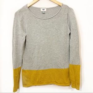Mustard and Gray Colorblock sweater